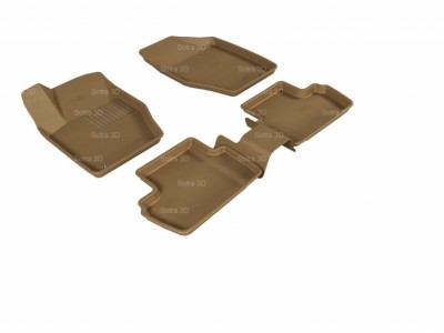 Коврики салона 3D LUX Sotra для Peugeot 307 2001-н.в., 2 ряда 5 частей, чёрный цвет