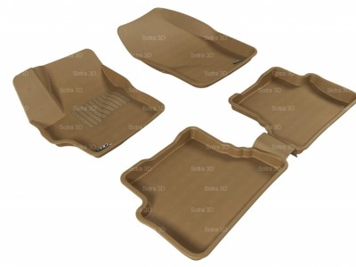 Коврики салона 3D LUX Sotra для Mazda 3 (BK) 2003-2008, 2 ряда 5 частей, чёрный и серый цвет