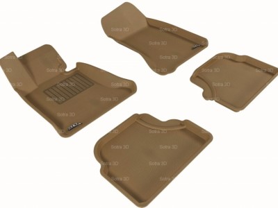 Коврики салона 3D LUX Sotra для BMW 5** E39 1995-2004/  E60/E61 2003-2010, 2 ряда 5 частей, чёрный, серый и бежевый цвет
