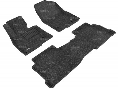 Коврики салона 3D LUX Sotra для Mazda 6 2012-2016, 2 ряда 3 части, чёрный цвет