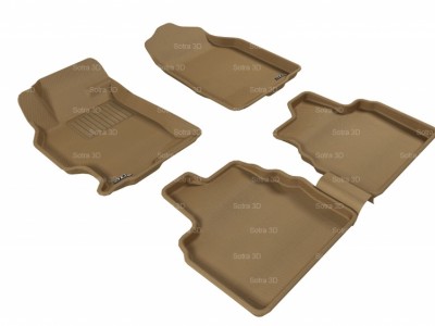 Коврики салона 3D LUX Sotra для Mazda 6 (GH) 2007-2013, 2 ряда 5 частей, чёрный цвет