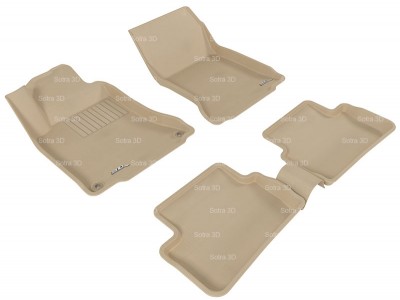 Коврики салона 3D LUX Sotra для MB W176 A-Class 2012-н.в., 2 ряда 5 частей, чёрный цвет