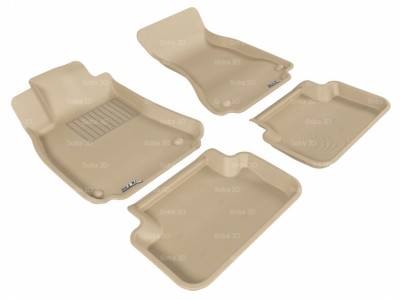 Коврики салона 3D LUX Sotra для Audi A4 2007-2015, (B8)/ Audi A5 (8T) Liftback 2009-2016, 2 ряда 5 частей, чёрный цвет