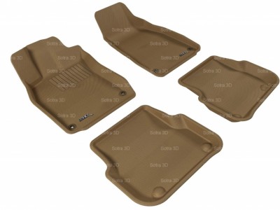 Коврики салона 3D LUX Sotra для Audi A6 2004-2011 (C6), 2 ряда 5 частей, чёрный, серый и бежевый цвет