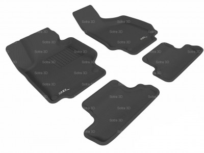 Коврики салона 3D LUX Sotra для Audi TT 2006-н.в. (8J), 2 ряда 4 части, чёрный цвет