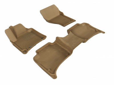 Коврики салона 3D LUX Sotra для Porsche Cayenne  2010-н.в., 2 ряда 3 части, чёрный и бежевый цвет