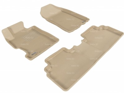 Коврики салона 3D LUX Sotra для Honda Civic Sed 2005-2012, 2 ряда 3 части, чёрный и серый цвет