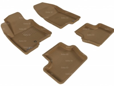 Коврики салона 3D LUX Sotra для Jeep Compass 2006-2013, 2 ряда 4 части, чёрный цвет