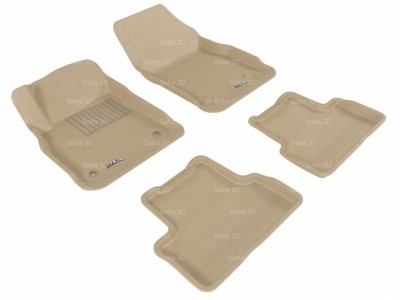 Коврики салона 3D LUX Sotra для Chevrolet Cruze 2009-2012 / Opel Astra J 2009-2012, 2 ряда 5 частей, чёрный цвет