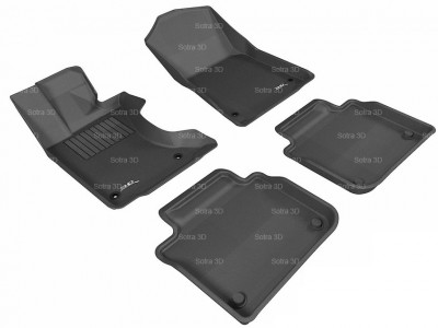 Коврики салона 3D LUX Sotra для Lexus GS (L10) 4WD 2012-н.в., 2 ряда 5 частей, чёрный и бежевый цвет