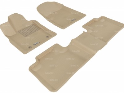 Коврики салона 3D LUX Sotra для Jeep Grand Cherokee 2010-2013, (WK2) 2 ряда 3 части, чёрный цвет