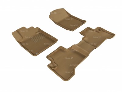 Коврики салона 3D LUX Sotra для Suzuki Grand Vitara III 2005-н.в., 2 ряда 4 части, чёрный, серый и бежевый цвет