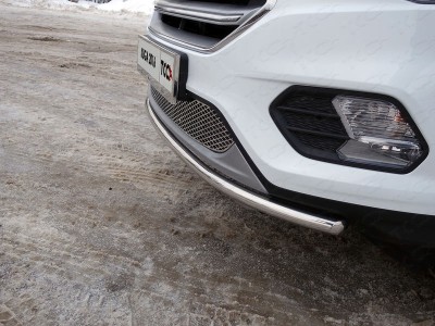 Рамка номера (комплект). Решетка радиатора (лист). Защита передняя нижняя (овальная ) 75х42 мм для Ford Kuga 2016- н.в., (TCC)