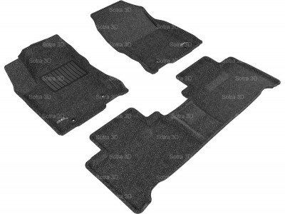 Коврики салона 3D LUX Sotra для Lexus NX 2014-н.в., 2 ряда 3 части, чёрный и бежевый цвет