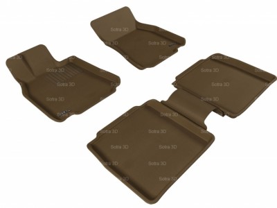 Коврики салона 3D LUX Sotra для Lexus LS460L (USF41) AWD 2007-2012, 2 ряда 5 частей, чёрный и бежевый цвет