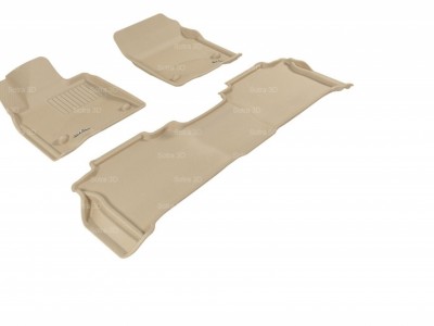 Коврики салона 3D LUX Sotra для Lexus LX570 (J200 (2012)) 2012-2015, 2 ряда 3 части, чёрный, серый и бежевый цвет