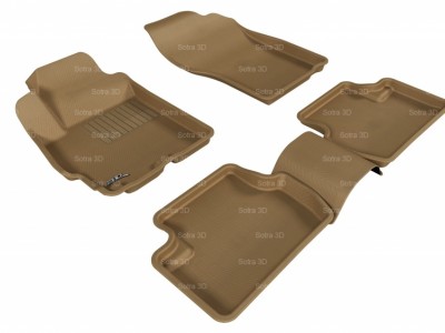 Коврики салона 3D LUX Sotra для Mitsubishi Lancer X 2007- н.в., 2 ряда 5 частей, чёрный цвет