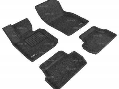 Коврики салона 3D LUX Sotra для Mini Cooper F56 2014- н.в., 2 ряда 4 части, чёрный цвет