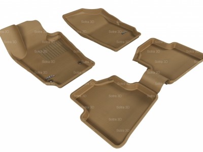 Коврики салона 3D LUX Sotra для VW Polo (hatchback) 2009-н.в., 2 ряда 5 частей, чёрный цвет