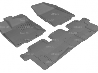 Коврики салона 3D LUX Sotra для Infiniti JX35 (QX60) 2012-н.в./ Nissan Pathfinder 2014-н.в., 2 ряда 3 части, чёрный и бежевый цвет