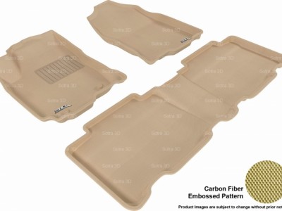 Коврики салона 3D VIP Sotra для Toyota RAV 4 IV 5D 2013-н.в., 2 ряда 3 части, чёрный цвет