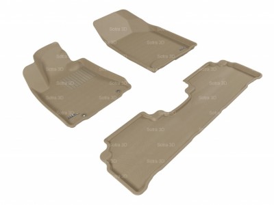 Коврики салона 3D LUX Sotra для Lexus RX330 (XU3) 2003-2009, 2 ряда 3 части, чёрный, серый и бежевый цвет