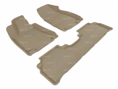 Коврики салона 3D LUX Sotra для Lexus RX300 (AL1) 2009-2012, 2 ряда 3 части, чёрный цвет