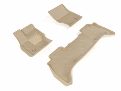 Коврики салона 3D LUX Sotra для Land Rover Range Rover (L405) 2013-н.в., 2 ряда 3 части, чёрный и бежевый цвет