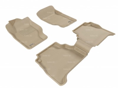 Коврики салона 3D LUX Sotra для Kia Sorento (BL) 2002-2009, 2 ряда 4 части, чёрный цвет