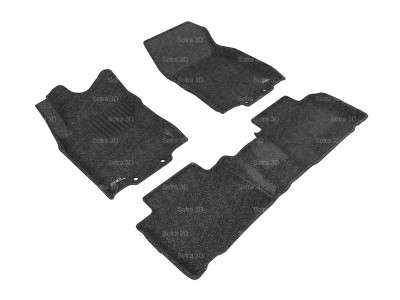 Коврики салона 3D LUX Sotra для Nissan X-Trail 2013-н.в., 2 ряда 3 части, чёрный цвет