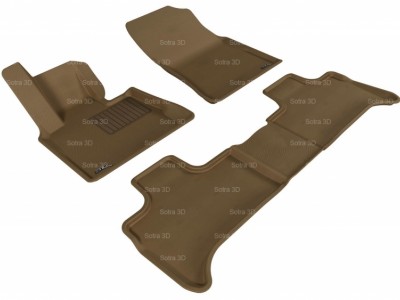Коврики салона 3D LUX Sotra для BMW X5 E53 1999-2006, 2 ряда 3 части, чёрный и бежевый цвет