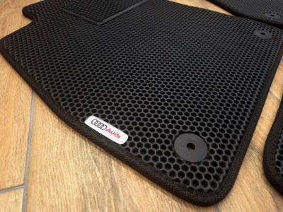 Коврики в салон из EVA (шестиугольник) для Audi A4 B9 2015-->, к-т 4 шт., цвет: чёрный (au-a4-b9-2015-ek)