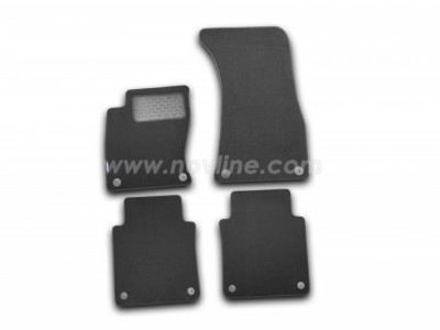 Коврики в салон (Novline) для Audi A8 Long  2002-2010, 4 шт. (текстиль, чёрные, серые, бежевые)
