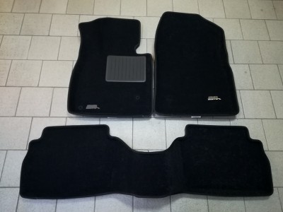 Коврики салона 3D LUX Sotra для Mazda 3 (BM) 2013-н.в., 2 ряда 3 части, чёрный цвет
