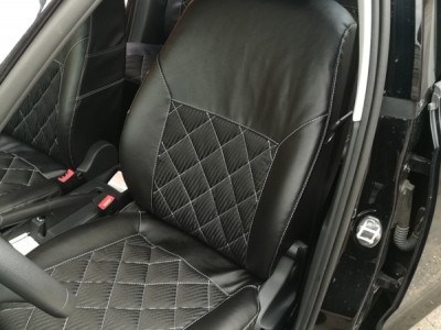 Оригинальные модельные чехлы на сидения для автомобиля Scoda Rapid 2012-2017, (материал: твид, кожзам; любые тона)