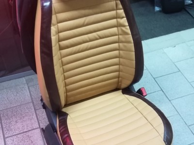 Оригинальные модельные чехлы на сидения для автомобиля VW Polo hb 2001-2009, (материал: твид, кожзам; любые тона)